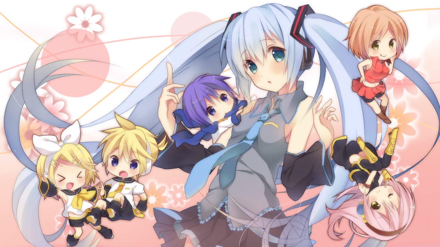 Kumakichi Vocaloid Hatsune Miku Kagamine Len Kagamine Rin Kaito